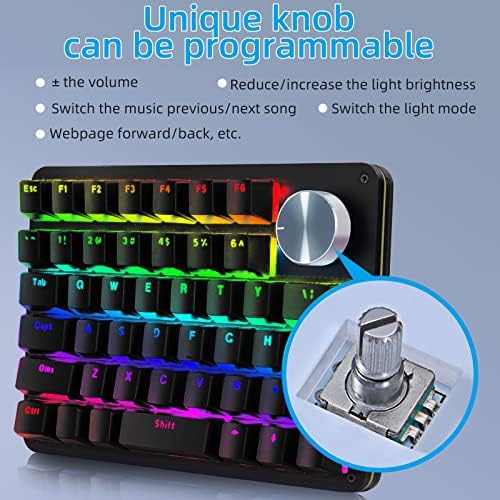 Koolertron One Handed Mechanical Gaming Keyboard, 45-Key Fully Programmable - Image 5