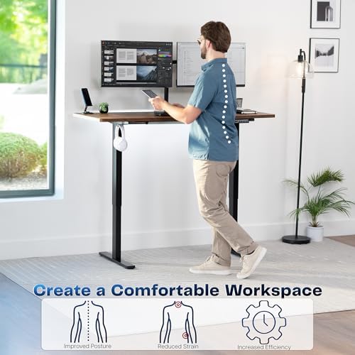 VIVO Rustic Vintage Brown 60 x 24 in Standing Desk, DESK-KIT-1B6N - Image 3