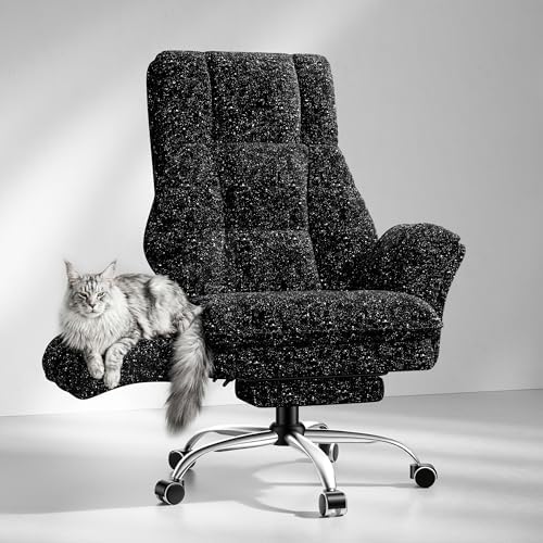 Big and Tall Office Chair, Flip Armrests for Pets & Cross Legged Sitting by HOMRELEXA