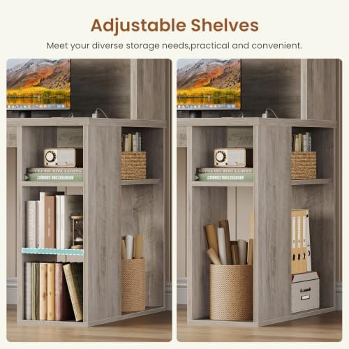 SEDETA 55.1" Farmhouse Desk with Hutch & 3 Storage Drawers - Image 5