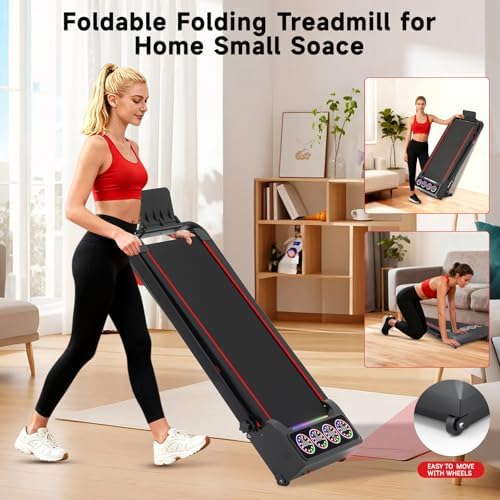 Walking Pad Treadmill with Incline and Handle Bar, 7.5MPH Under Desk Foldable Treadmill for Home Office with Remote Control - Image 7