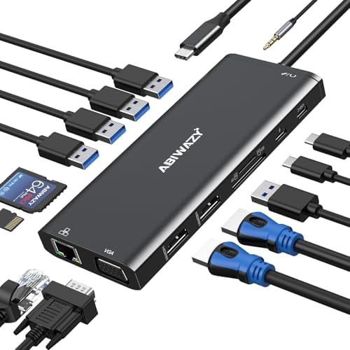 USB C Docking Station Dual Monitor Triple Display Hub Multiple Adapter by VVB