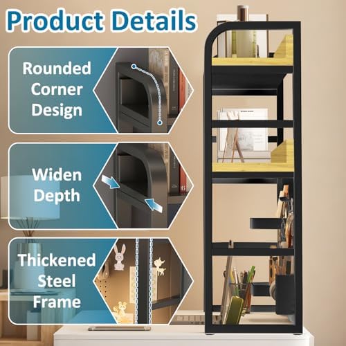 Desktop Hutch Bookshelf with Pegboard,Black, 95CM/37.4IN - Image 5