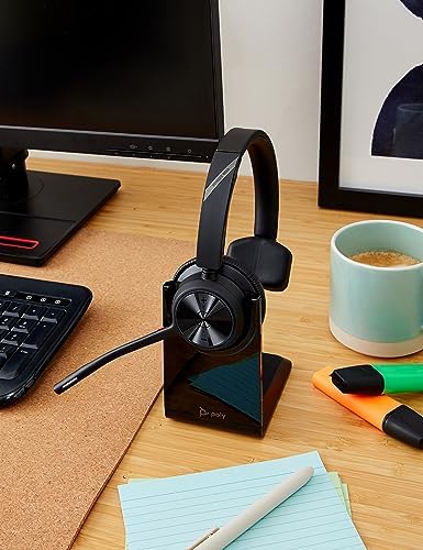 Poly - Voyager 4310 UC Wireless Headset + Charge Stand (Plantronics) - Single-Ear Headset w/Mic - Connect to PC/Mac via USB-A Bluetooth Adapter, Cell Phone via Bluetooth -Works with Teams, Zoom &More - Image 2