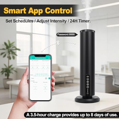 Rechargeable Cordless 1500 Sq Ft Waterless Essential Oil Diffuser Bluetooth - Image 6