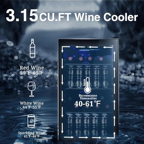 Antarctic Star Wine Cooler Mini Fridge Drink Refrigerator 3.1 Cu.Ft - Image 3
