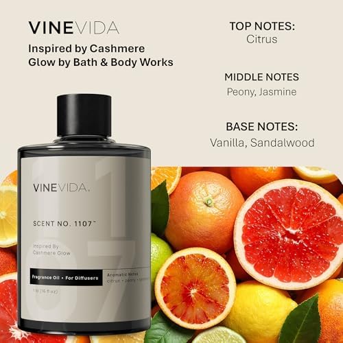 VINEVIDA [16 Fl Oz] Scent NO. 1107 Fragrance Oil for Cold Air Diffusers, Aromatic Notes of Citrus Peony Sandalwood, Essential Oils for Diffuser Oil Refill & Air Freshener Room Spray - Image 2