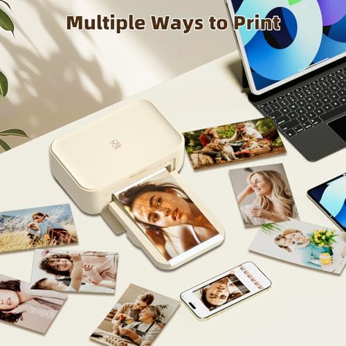 HPRT CP4100 Photo Printer - Plus 4x6 Bluetooth Instant Picture Printer with 20 Sheets & Ribbon - Wi-Fi, Premium Dye Sublimation - 300 DPI Display Resolution - Editing App for Fun, Creative Photos - Image 6