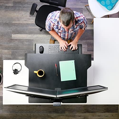 Ergotron – WorkFit-TX Standing Desk Converter, Dual Monitor Sit Stand Ergonomic Desk Riser for Tabletops – 32 Inch Width, Black - Image 2