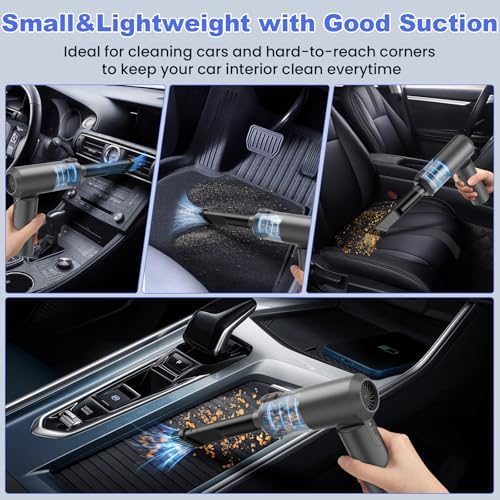 Car Vacuum Portable Cordless with 16000PA Ultra Suction 4-in-1 Foldable ​Air Duster & Brushless Motor Rechargeable Handheld Vacuum for Pet Hair, Car Seats, Home & Office Cleaning - Image 4