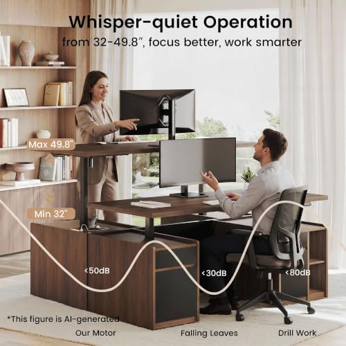 ModernMate 71" Executive Electric Standing Desk with 3 Drawers & Storage - Image 4