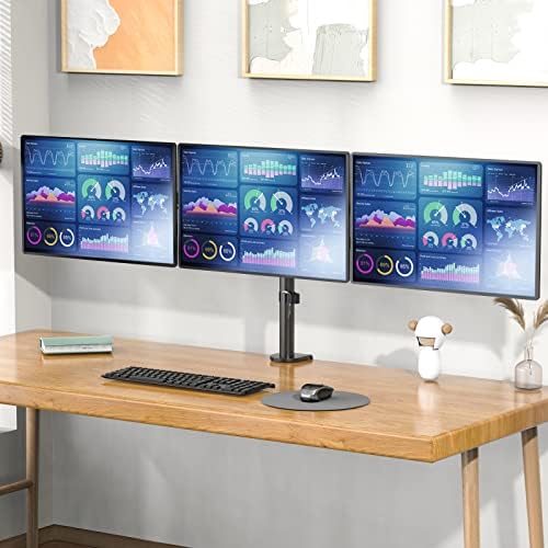 WALI Adjustable Triple Monitor Mount for 13-27 inch Screens, 22 lbs per Arm - Image 2