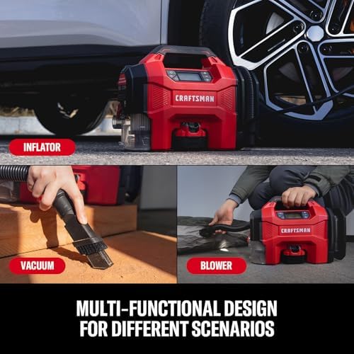 CRAFTSMAN 3-in-1 Tire Inflator Portable Air Compressor 160 PSI with Battery - Image 3