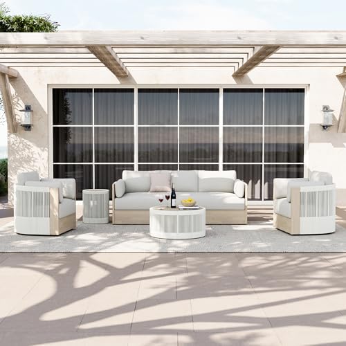 CHITA Outdoor Furniture Set 3 Piece, Patio Conversation Set, Acacia Wood - Image 3
