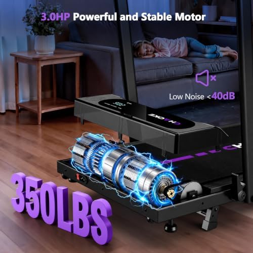 Walking Pad Treadmills for Home with 7.5MPH, Built-in Speaker, Upgrade 3.0HP Foldable Treadmills with 10% Incline, Compact Running Machine with APP, 350 LBS, LED Display, Remote Control - Image 2