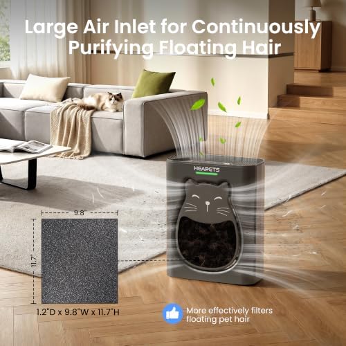 Pet Air Purifier for Home, H13 HEPA Washable Filter,Air Cleaner with APP&Air Quality Monitor for Pet Hair Dander Odor Allergies Pollutant Smoke Dust for Large Rooms 2200 Ft², Auto Mode,P365 Black - Image 4