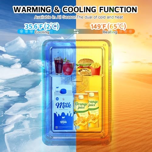 advwin 22L Mini Fridge for Bedroom, 30 Cans Portable Cooler & Warmer Compact Refrigerators with AC/DC Power for Skin Care, Beverage, Cosmetics, Food, Drinks, Office Desk Dorm Room - Image 3