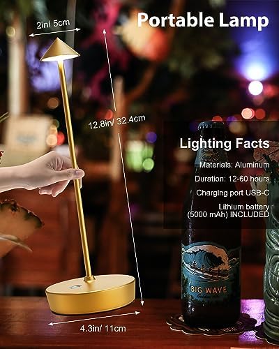 Cordless Table Lights 6000mAh Rechargeable Battery Outdoor LED Desk Lamp - Image 4