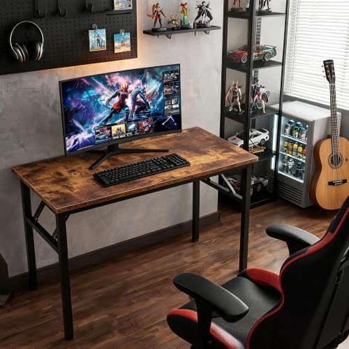 Need Small Computer Desk 31.5 Inch Folding Home Office Table Retro - Image 2