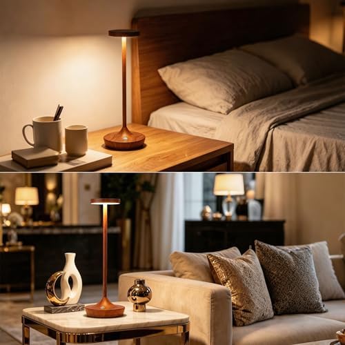 2 Pack Rechargeable Cordless Table Lamps 6000mAh LED Battery Table Light - Image 4