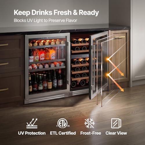 Ca'Lefort 48 Inch Wine & Beverage Refrigerator, 200 Can and 46 Bottle - Image 3