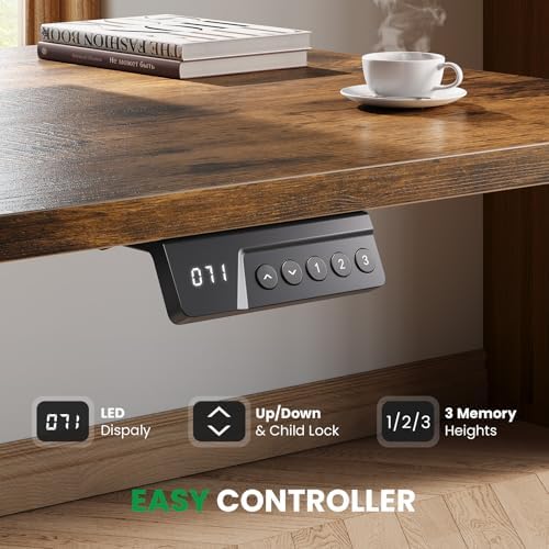 75x63 L-Shaped Electric Standing Desk with Charging Station - Image 5