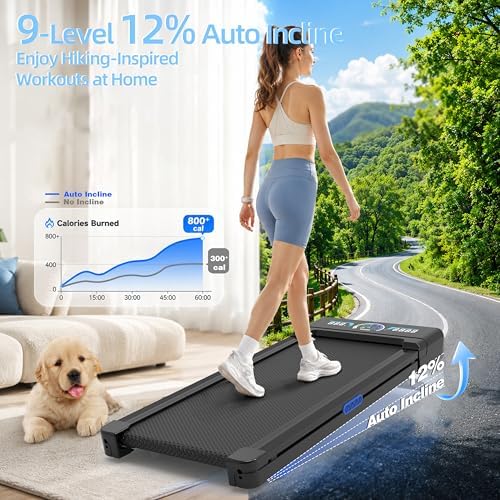 Walking Pad Treadmill 12% Auto Incline, Under Desk Treadmill - Image 2