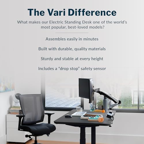 Vari Classic Electric Standing Desk – 60x30 – Black/Black - Image 3