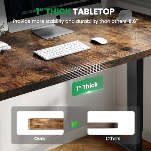 Brown 71x30 in Electric Standing Desk, 1 Inch Thick Tabletop - Image 3