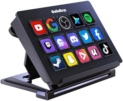 Stream Controller Deck with 15 Scissor Keys,Streamers Macro Keyboard by Guilekeys