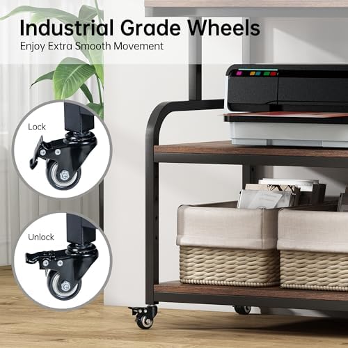 Fannova 32.3" Wide Extra Large Printer Stand with Adjustable Storage Shelf - Image 5