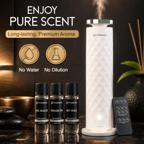 Cordless Diffuser, Waterless Essential Oil Diffuser - White - Image 3