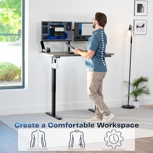 VIVO Dark Gray 48 x 30 in Standing Desk, DESK-KIT-1B5G - Image 3