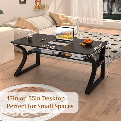 StarGraph Wood Computer Desk Table for Office Gaming Work Pc (Black, 55") - Image 6