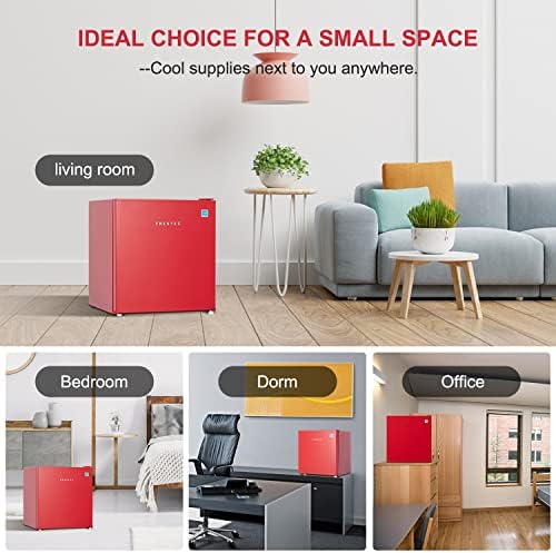 1.6 Cu' Mini Refrigerator, Small Refrigerator, Mini Fridge with Freezer, Compact Refrigerator, Red (FR 160 RED) - Image 6