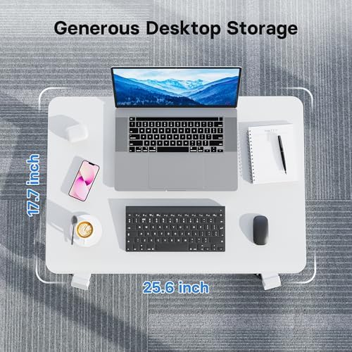 BONTEC Mobile Standing Desk Adjustable Height,Rolling Laptop Cart with Hook - Image 4
