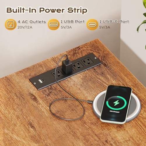 PRAISUN 47 X 24 Inch Deeper Desk with Power Outlets - Image 3