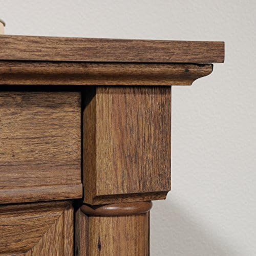 Sauder Palladia L Shaped Desk with Drawers, Office Desk with File Cabinet Storage, Cable Management, Keyboard Tray, in Vintage Oak Finish - Image 5