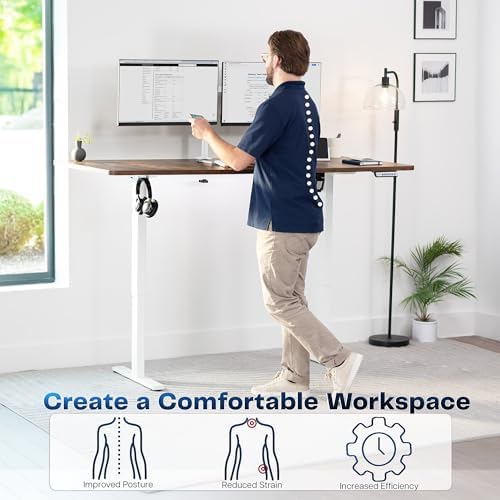 VIVO Rustic Vintage Brown 71 x 36 in Standing Desk, DESK-KIT-1W7N-36 - Image 4