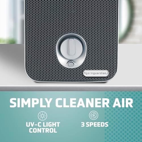 GermGuardian Air Purifier with HEPA Filter, Removes 99.97% of Pollutants, Covers up to 338 Sq. Foot Room in 1 Hr, UV-C Light Helps Reduce Germs, Zero Ozone Verified, 2-Pack, 11", Silver, AC41002PK - Image 3
