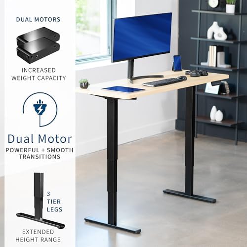 VIVO Light Wood 60 x 24 in Standing Desk, DESK-KIT-2B6C - Image 4