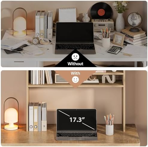 5-Tier Desk Shelf, 37.4''W Desktop Bookshelf for Computer Monitor - Image 4