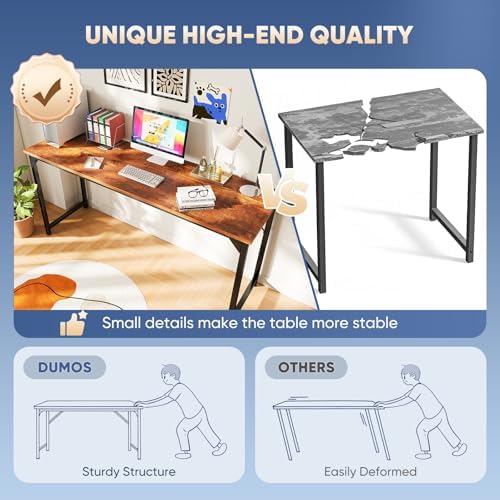 DUMOS 63 Inch Small Computer Desk, Gaming Desks for Home Office Bedroom - Image 5