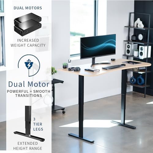 VIVO Light Wood 63 x 32 in Standing Desk, DESK-KIT-2B1C - Image 4