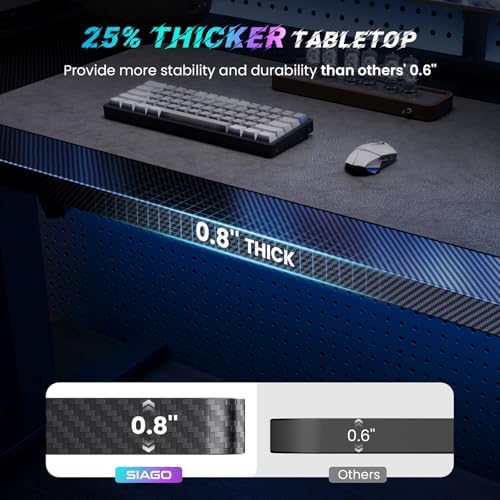 SIAGO Electric Standing Desk Adjustable - 63 x 24 Inch Sit Stand up Desk with Cable Management - 3 Memory Preset Adjustable Height Table - Image 2