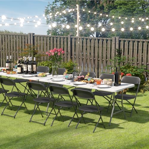 16 Pack Black Folding Chairs for School Events Wedding Party Picnic - Image 2