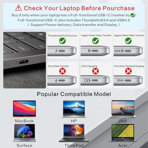 Laptop Docking Station Stand Dual Display 4K HDMI USB3.0 3.5mm Audio Jack 9-IN-1 360° Swivel Laptop Stand for Desk with USB-C Hub Multiport Adapter Universal for MacBook Pro/Air/Dell/HP/Surface/Lenovo - Image 6