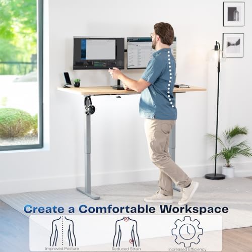 VIVO Light Wood 60 x 30 in Standing Desk, DESK-KIT-1G6C-30 - Image 4