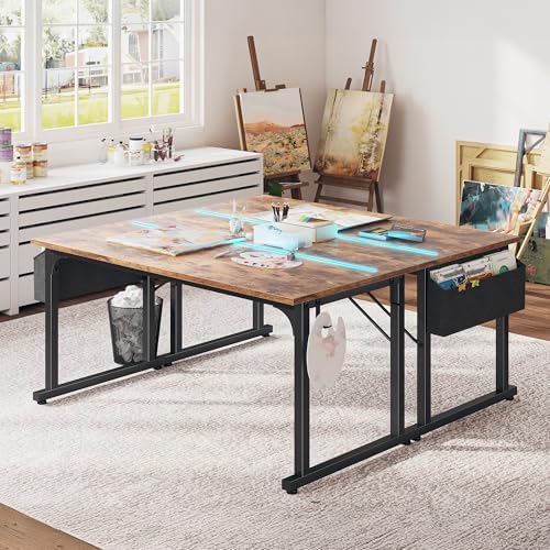 DurayLoly 55 Inch Office Desk with Waterproof LED Lights for Home Work - Image 3