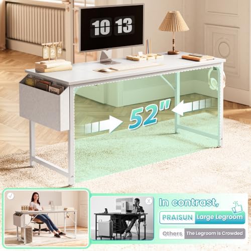 PRAISUN 55'' Computer Desk with Fabric Storage Bag - Image 5